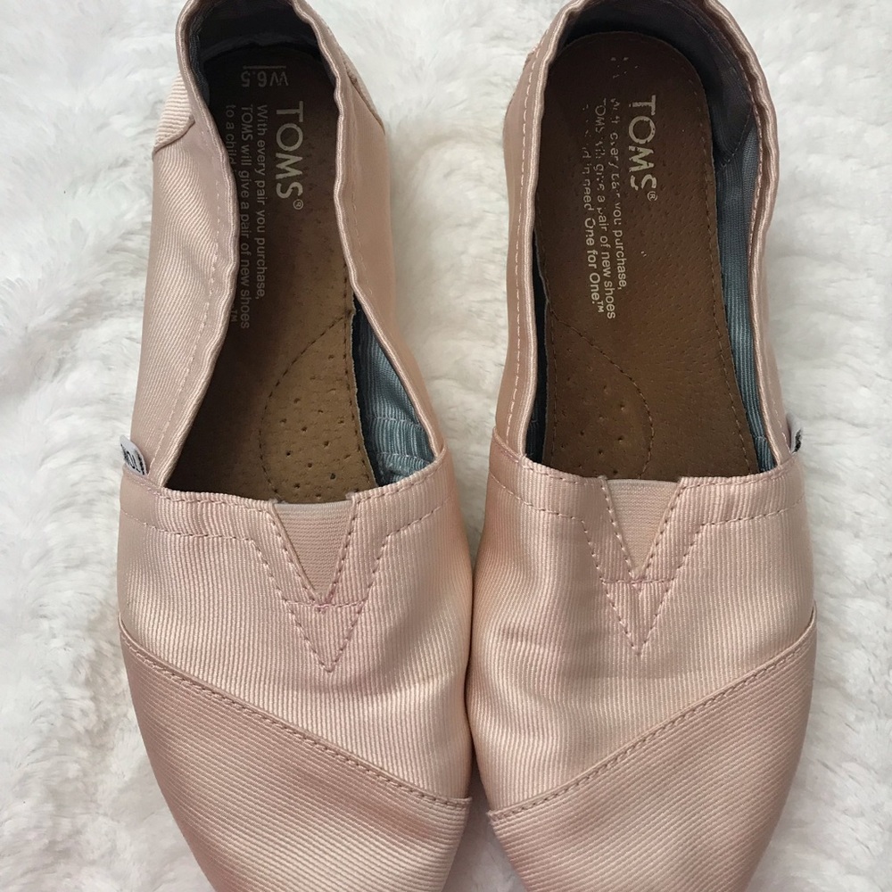 Toms in a shimmery light pink